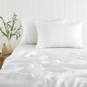 Muse Washed Linen Fitted Sheet White by Muse, a Sheets for sale on Style Sourcebook
