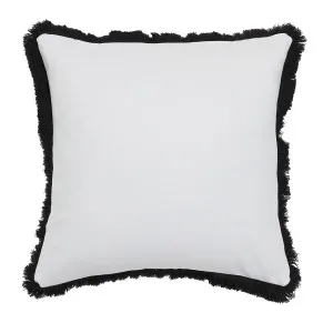 Muse Chester Fringe Feather Cushion White/Black by Muse, a Cushions, Decorative Pillows for sale on Style Sourcebook