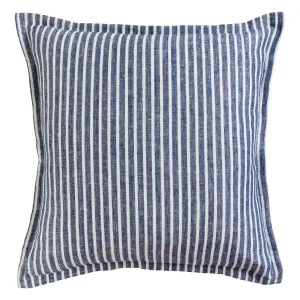 Muse Sahara Linen Striped Square Cushion Navy by Muse, a Cushions, Decorative Pillows for sale on Style Sourcebook