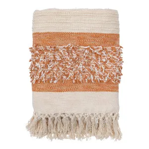 Muse Daliah Cotton Tufted Throw Caramel/Natural by Muse, a Throws for sale on Style Sourcebook