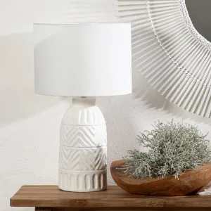 Muse Athens 59Cm Table Lamp White Terracotta by Muse, a Table & Bedside Lamps for sale on Style Sourcebook