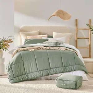 Pillow Talk Snoozi Cube Microfibre Comforter Set Green by Pillow Talk, a Quilts & Bedspreads for sale on Style Sourcebook