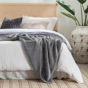 Muse Marshmallow 510Gsm Microfibre Blanket Grey by Muse, a Blankets & Throws for sale on Style Sourcebook