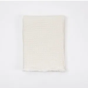 Muse Bamboo Cotton Waffle Extra Large Throw White by Muse, a Throws for sale on Style Sourcebook