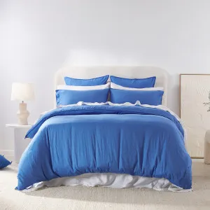 Pillow Talk Washed Linen Look Quilt Cover Set Blue by Pillow Talk, a Quilt Covers for sale on Style Sourcebook