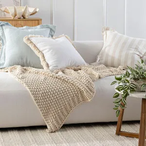 Muse Lucy Knit Cotton Throw Natural by Muse, a Throws for sale on Style Sourcebook