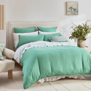 Pillow Talk Washed Linen Look Quilt Cover Set Spring Green by Pillow Talk, a Quilt Covers for sale on Style Sourcebook