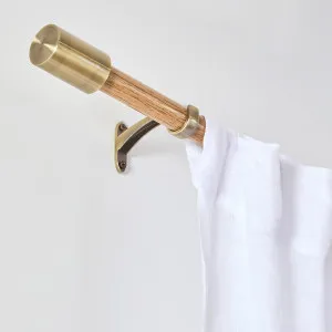 Muse Jordan Brass Oak Veneer Extendable Rod Set Oak/Brass by Muse, a Shower Curtains for sale on Style Sourcebook