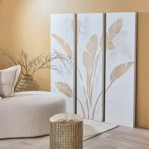Muse Peregian Carved Timber Wall Art Set Of 3 White/Natural by Muse, a Wall Hangings & Decor for sale on Style Sourcebook