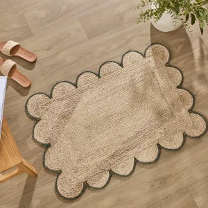 Habitat Aria Scalloped Jute Indoor Mat Dark Green by Habitat, a Contemporary Rugs for sale on Style Sourcebook