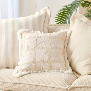 Muse Noto Cushion With Fringing Natural by Muse, a Cushions, Decorative Pillows for sale on Style Sourcebook