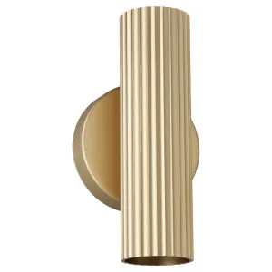 Eglo Portillo Modern Fluted Up/Down LED Indoor Wall Light Matte Brass by Eglo, a Wall Lighting for sale on Style Sourcebook