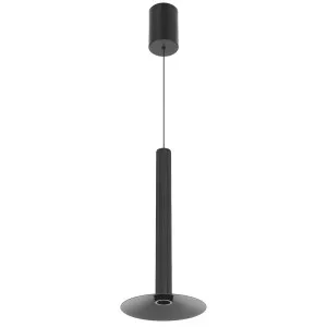 Telbix Grado Slimline Fluted LED Rise and Fall Pendant Black by Telbix, a Lighting for sale on Style Sourcebook