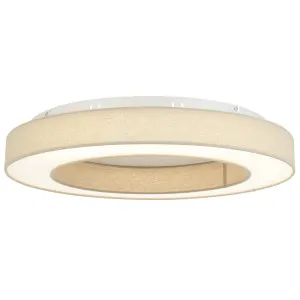 Telbix Astana ??Round LED Flush Mount Ceiling Light with Fabric Accents Beige by Telbix, a Lighting for sale on Style Sourcebook