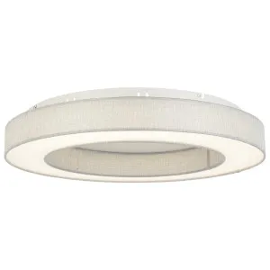Telbix Astana ??Round LED Flush Mount Ceiling Light with Fabric Accents Grey by Telbix, a Lighting for sale on Style Sourcebook