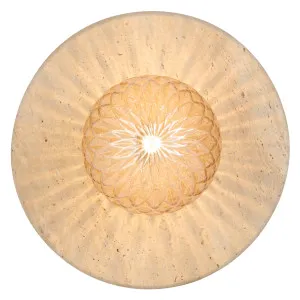 Telbix Varon Beige Travertine Base Wall Light Amber by Telbix, a Wall Lighting for sale on Style Sourcebook