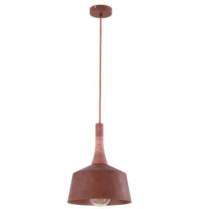CLA Oxido Rustic Metal Dome Pendant with Travertine Highlight Small by Compact Lamps Australia, a Lighting for sale on Style Sourcebook
