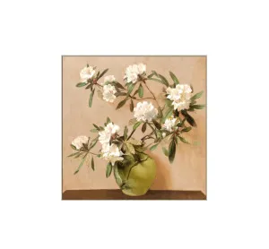 Garden Calm in Green Vase Wall Art Canvas 80cm x 80cm by Luxe Mirrors, a Artwork & Wall Decor for sale on Style Sourcebook