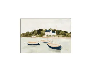 Sailboats on a Soft Shoreline Wall Art Canvas 120cm x 80cm by Luxe Mirrors, a Artwork & Wall Decor for sale on Style Sourcebook
