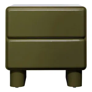 Rogue Bedside Table in High Gloss Olive by OZ Design, a Bedside Tables for sale on Style Sourcebook