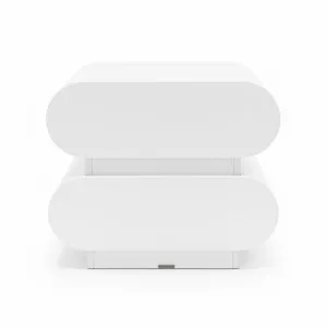 Ardenne 55cm Curved Bedside Table With Drawers in White by Luxo Living, a Bedside Tables for sale on Style Sourcebook