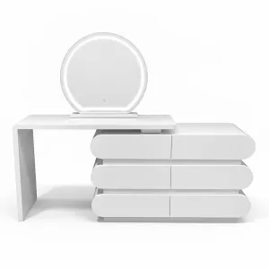 Alora LED Mirror Makeup Vanity Table with Storage in White by Luxo Furniture, a Dressing Tables for sale on Style Sourcebook