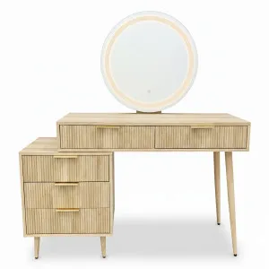 Serenity Extendable Vanity Table with LED Mirror in Natural by Luxo Furniture, a Dressing Tables for sale on Style Sourcebook