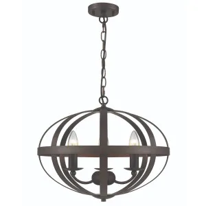 MDA Lighting Lincon Sphere Pendant in Weathered Iron Finish - 3-Light by MDA Lighting, a Lighting for sale on Style Sourcebook