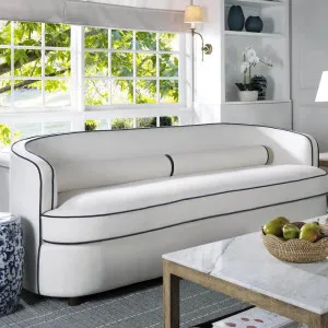 Brighton Hamptons 3 seat sofa Ivory with blue piping by Florabelle Living, a Sofas for sale on Style Sourcebook
