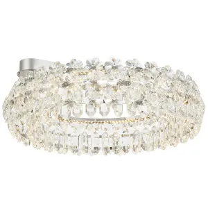 Telbix Landis Large LED Ceiling Light with Floral Crystal Detailing - Chrome by Telbix, a Lighting for sale on Style Sourcebook