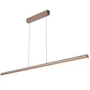 Telbix Torben Slimline 1600mm Linear LED Rise and Fall Pendant - Brown by Telbix, a Lighting for sale on Style Sourcebook