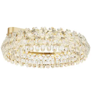 Telbix Landis Large LED Ceiling Light with Floral Crystal Detailing - Gold by Telbix, a Lighting for sale on Style Sourcebook