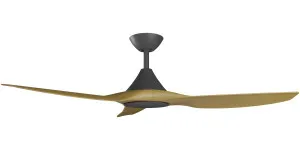 Calibo Smart CloudFan 48" (1220mm) ABS Energy Efficient DC Ceiling Fan and Remote Black & Teak by Calibo, a Ceiling Fans for sale on Style Sourcebook