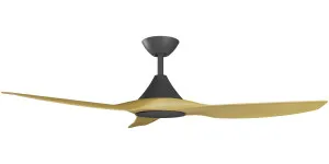 Calibo Smart CloudFan 48" (1220mm) ABS Energy Efficient DC Ceiling Fan and Remote - Black & Bamboo by Calibo, a Ceiling Fans for sale on Style Sourcebook