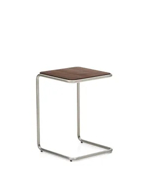 Tarsel side table in walnut veneer with brushed stainless steel structure 42 x 60cm by Kave Home, a Side Table for sale on Style Sourcebook