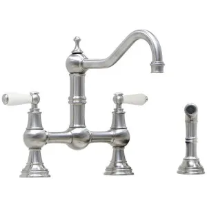 Shaws by Perrin & Rowe Hambleton Kitchen Mixer with Rinse Pewter AUSH4756PFWPC-3 by Shaws by Perrin & Rowe, a Kitchen Taps & Mixers for sale on Style Sourcebook