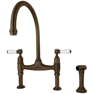 Shaws by Perrin & Rowe Pendleton Kitchen Mixer with Rinse English Bronze AUSH4173EBWPC-3 by Shaws by Perrin & Rowe, a Kitchen Taps & Mixers for sale on Style Sourcebook