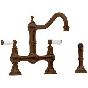 Shaws by Perrin & Rowe Hambleton Kitchen Mixer with Rinse English Bronze AUSH4756EBWPC-3 by Shaws by Perrin & Rowe, a Kitchen Taps & Mixers for sale on Style Sourcebook