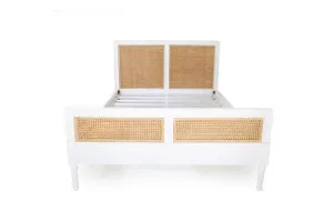 Harrison Cane White Queen Size Bed by Azure Interiors, a Beds & Bed Frames for sale on Style Sourcebook