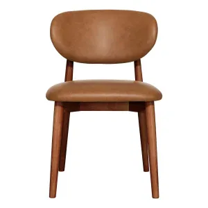 Malfa Dining Chair in Urbane Leather Light Brown / Blackwood Stain by OZ Design, a Dining Chairs for sale on Style Sourcebook