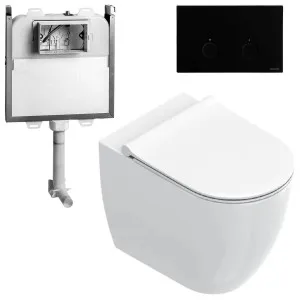 Catalano Sfera Wall Faced Toilet Suite with Slim Soft Close Seat - Includes Rogerseller Cistern & Flushplate Matte Black SFERAWFSLMB by Catalano, a Toilets & Bidets for sale on Style Sourcebook