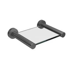 SPIN Glass Shelf Gunmetal 150mm by Highgrove Bathrooms, a Shelves & Hooks for sale on Style Sourcebook