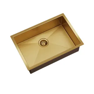 BURAZZO Inset / Undermount Embossed Single Bowl Sink 650mm Brushed Brass by Highgrove Bathrooms, a Kitchen Sinks for sale on Style Sourcebook
