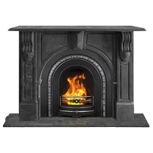 Evandale Arched Limestone Mantel, Belgium Black Limestone by Schots, a Fireplaces & Accessories for sale on Style Sourcebook