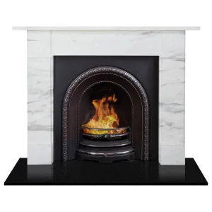 Burford Marble Mantel, White Carrara Marble by Schots, a Fireplaces & Accessories for sale on Style Sourcebook