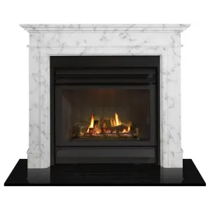 Alston Marble Mantel, White Carrara Marble by Schots, a Fireplaces & Accessories for sale on Style Sourcebook