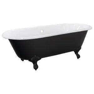170cm Double Ended Cast Iron Bath with Feet, Matte Black & White by Schots, a Basins for sale on Style Sourcebook