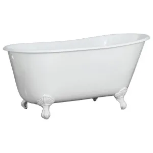 Mini 145x68cm Cast Iron Bath with Feet, White by Schots, a Bathtubs for sale on Style Sourcebook