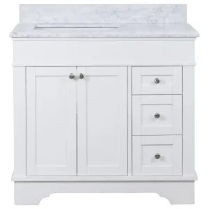 Fremont Marble Top Medium Vanity, White by Schots, a Vanities for sale on Style Sourcebook