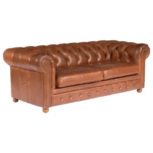 Sheffield 3 Seater Leather Sofa Bed, Vintage Whiskey by Schots, a Sofas for sale on Style Sourcebook